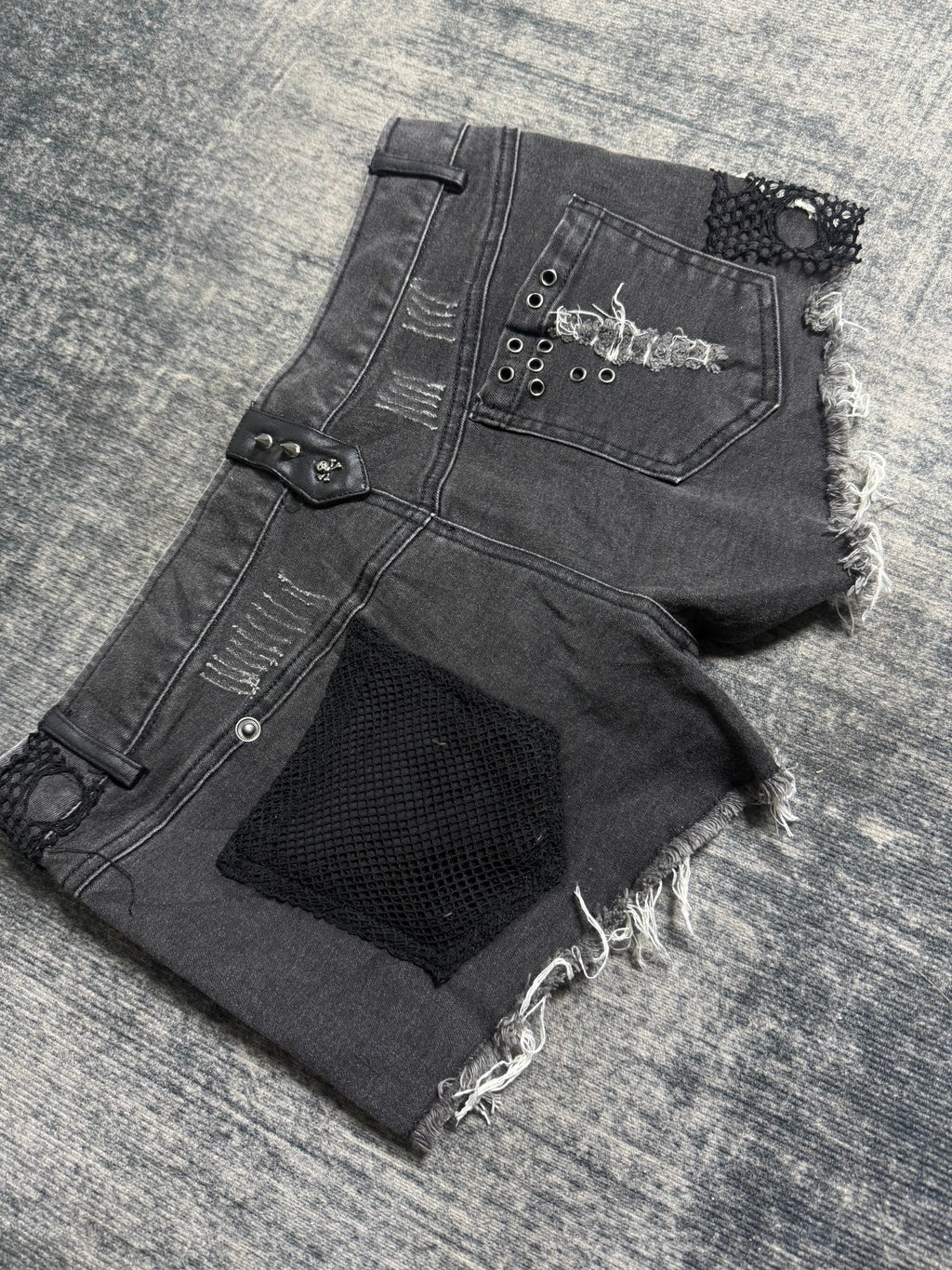 B2V - PUNK RAVE DEMIN SHORT༒ vintage streetwear thrift y2k clothing by B2V_BAD2WEAR