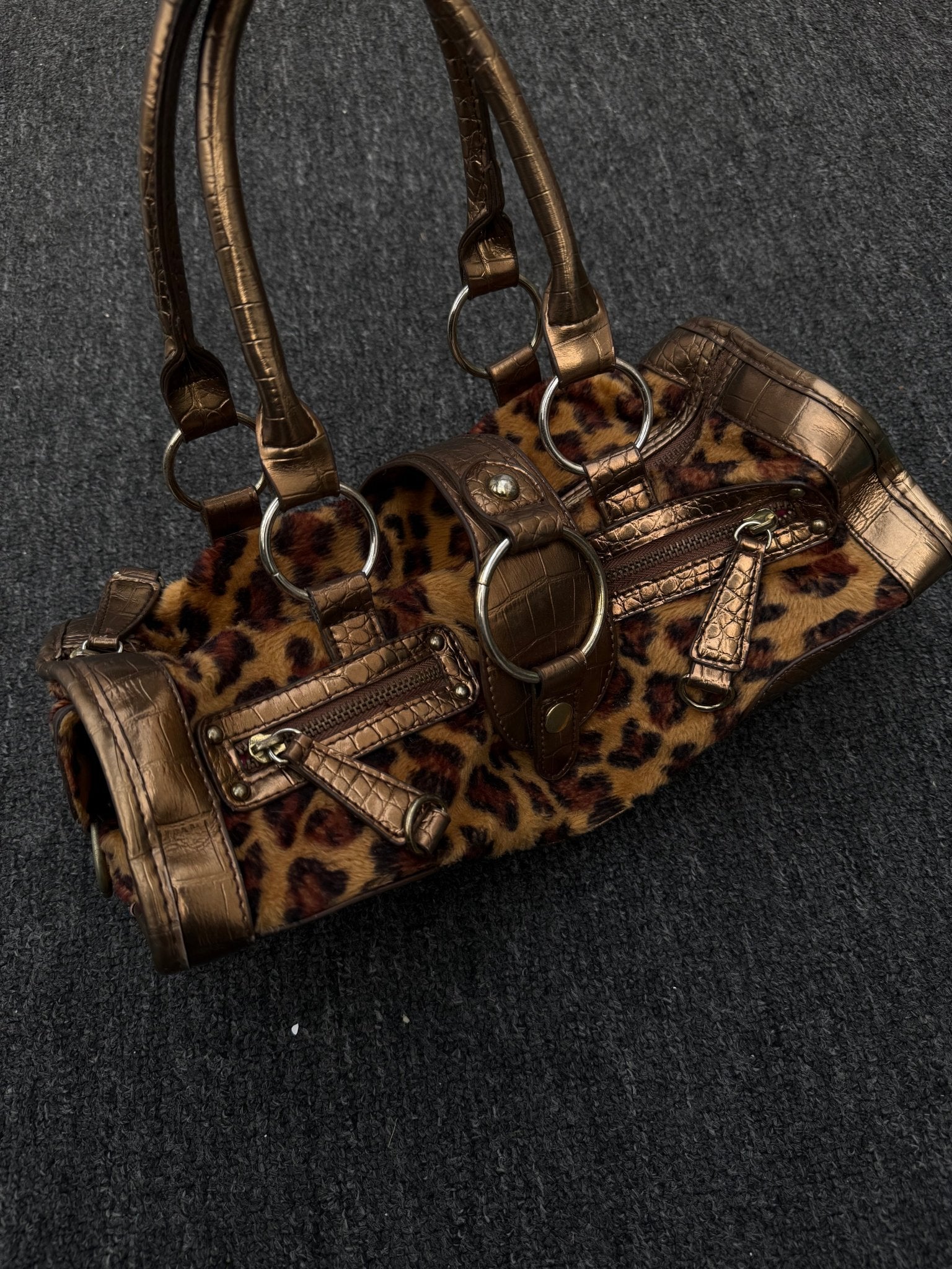 LEOPARD HANDBAG vintage streetwear thrift y2k clothing by B2V_BAD2WEAR