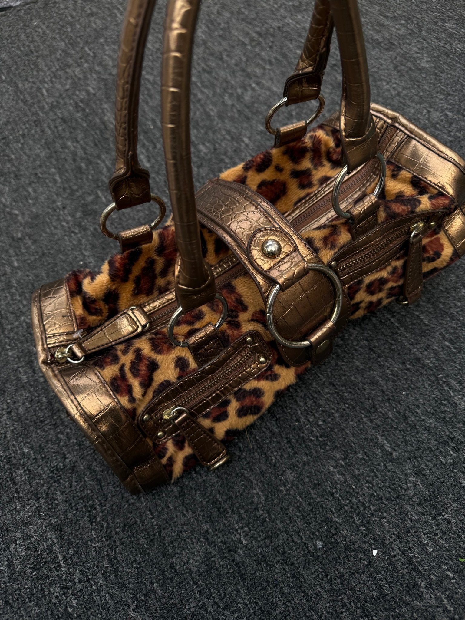 LEOPARD HANDBAG vintage streetwear thrift y2k clothing by B2V_BAD2WEAR