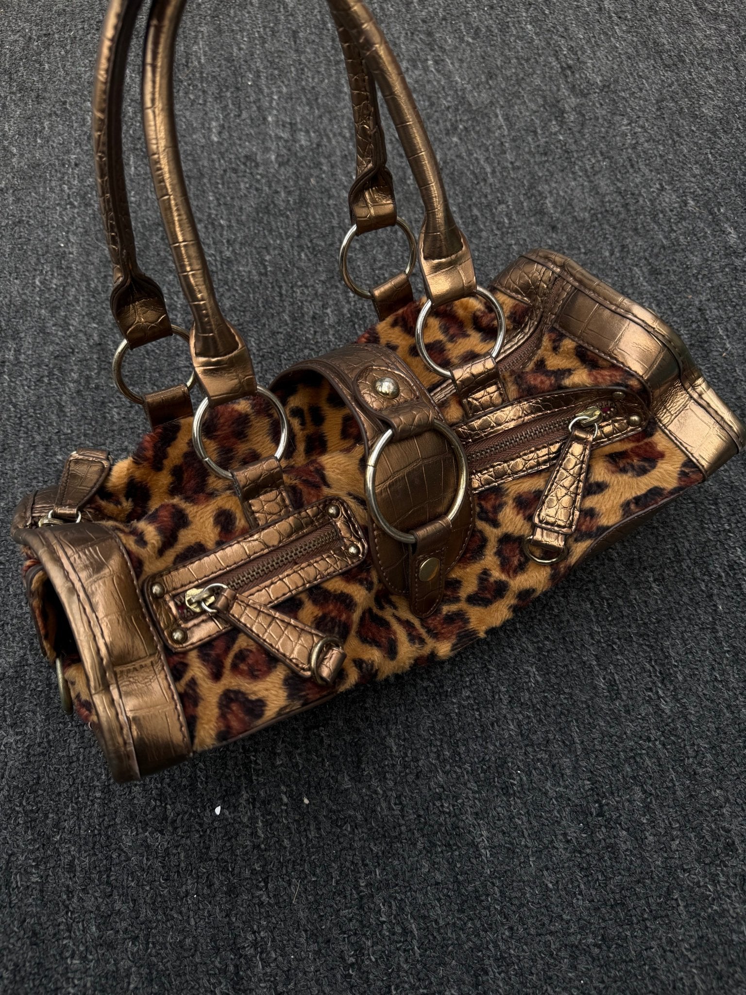 LEOPARD HANDBAG vintage streetwear thrift y2k clothing by B2V_BAD2WEAR